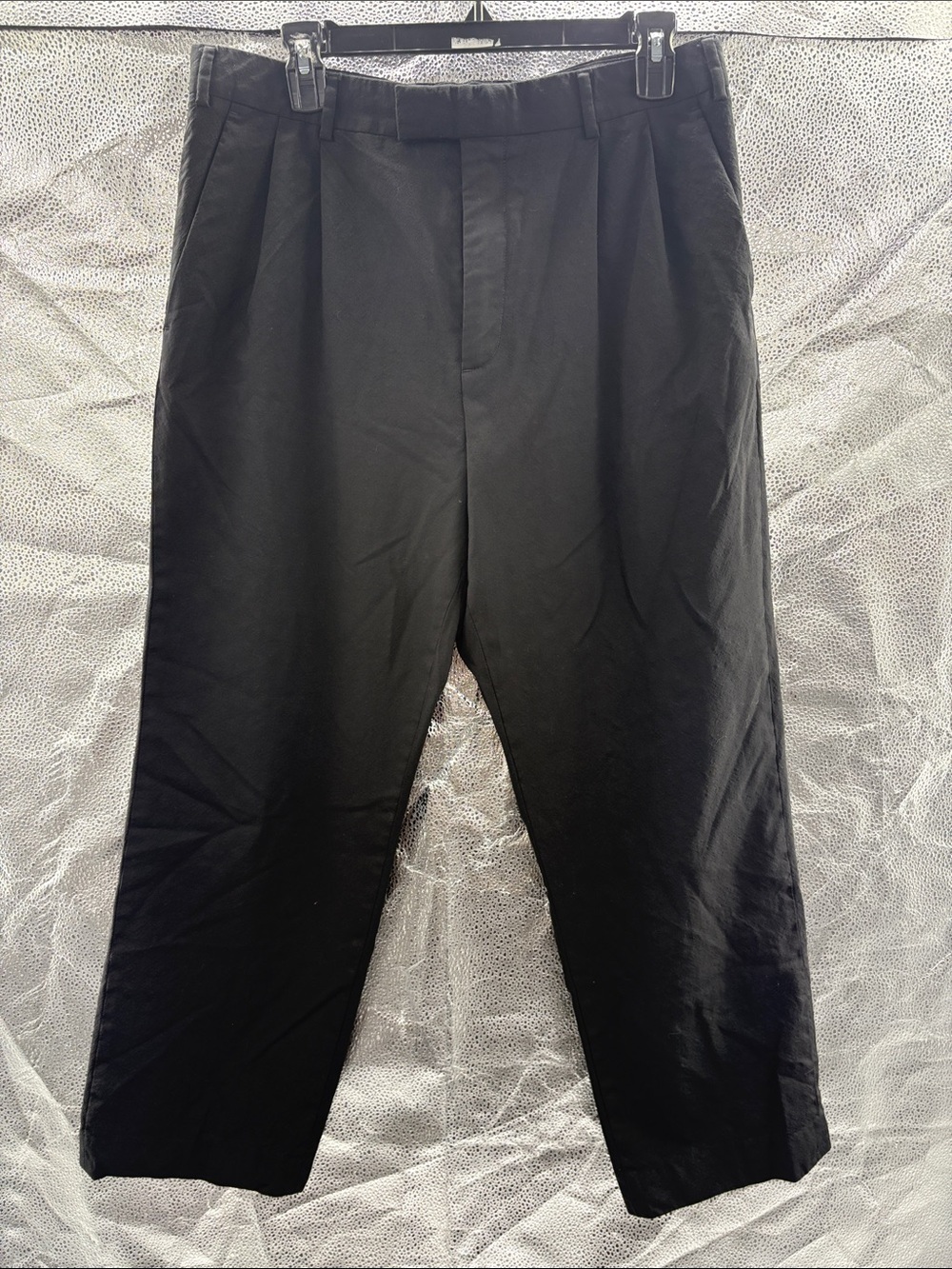 Louis Vuitton Men's Black Pleated Dress Trousers